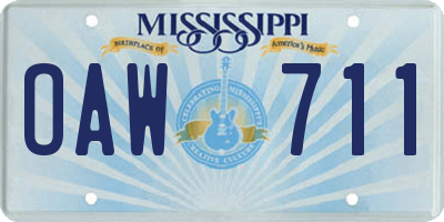 MS license plate OAW711