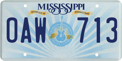 MS license plate OAW713