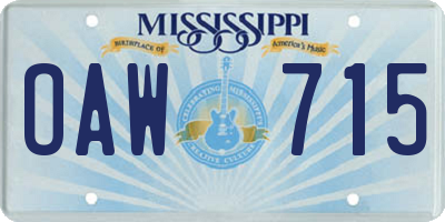 MS license plate OAW715