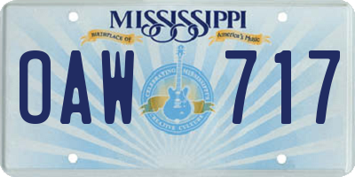 MS license plate OAW717