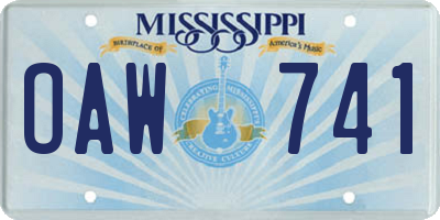 MS license plate OAW741