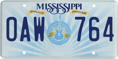 MS license plate OAW764