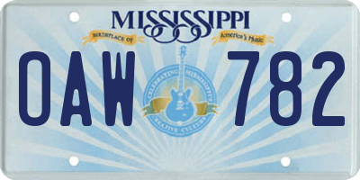 MS license plate OAW782