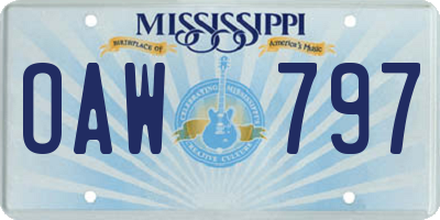 MS license plate OAW797