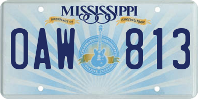 MS license plate OAW813