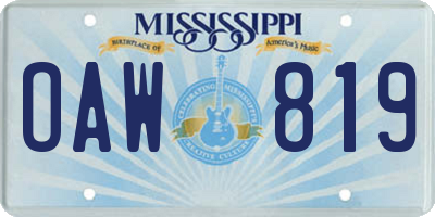 MS license plate OAW819