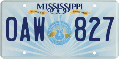 MS license plate OAW827