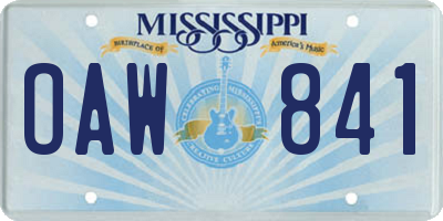 MS license plate OAW841