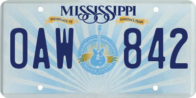 MS license plate OAW842
