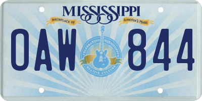 MS license plate OAW844
