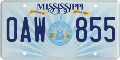 MS license plate OAW855