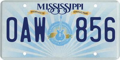 MS license plate OAW856
