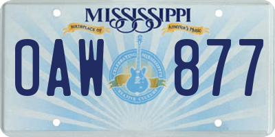 MS license plate OAW877