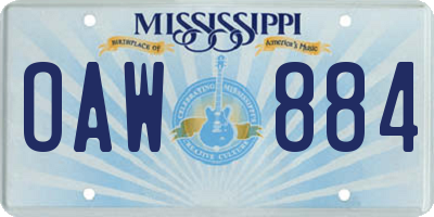 MS license plate OAW884