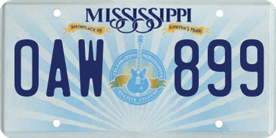 MS license plate OAW899