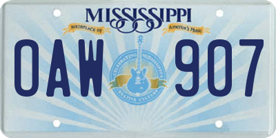 MS license plate OAW907