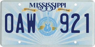 MS license plate OAW921
