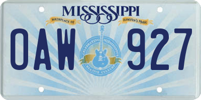 MS license plate OAW927