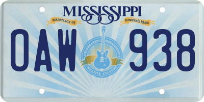 MS license plate OAW938