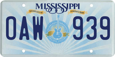 MS license plate OAW939