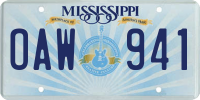 MS license plate OAW941