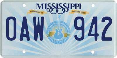 MS license plate OAW942
