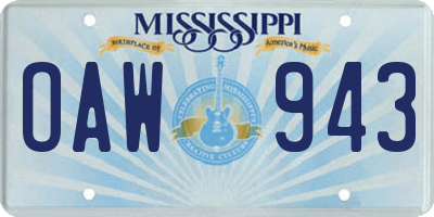 MS license plate OAW943