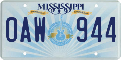 MS license plate OAW944