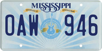MS license plate OAW946