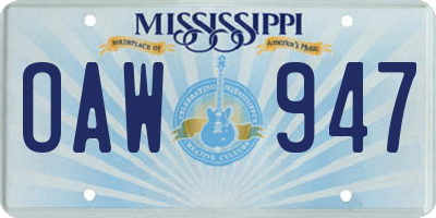 MS license plate OAW947