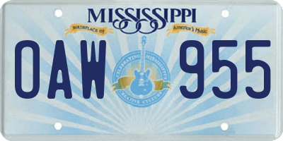 MS license plate OAW955