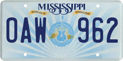 MS license plate OAW962