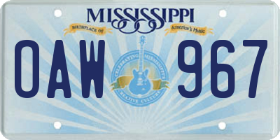 MS license plate OAW967
