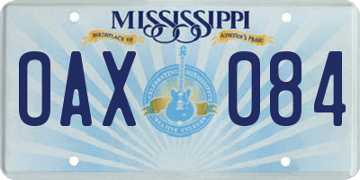 MS license plate OAX084