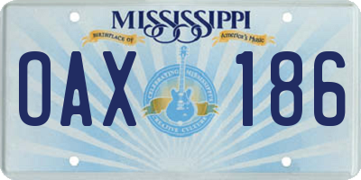 MS license plate OAX186
