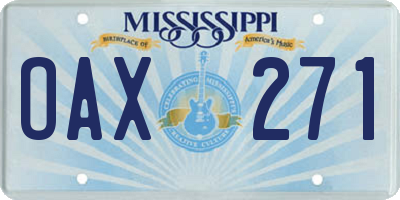 MS license plate OAX271