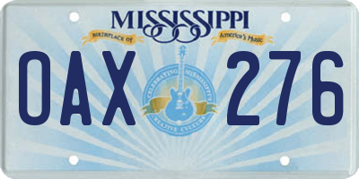 MS license plate OAX276
