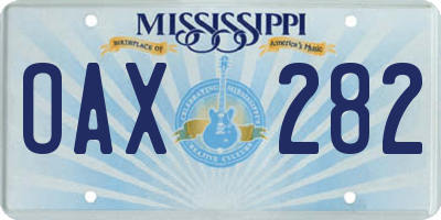 MS license plate OAX282