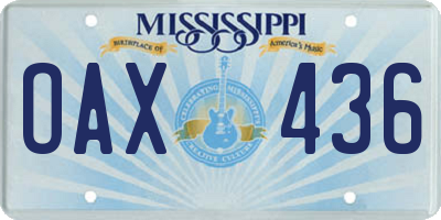 MS license plate OAX436