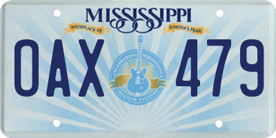 MS license plate OAX479