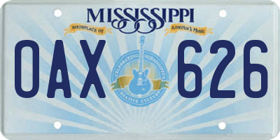 MS license plate OAX626