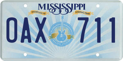 MS license plate OAX711