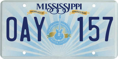 MS license plate OAY157