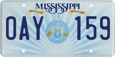 MS license plate OAY159