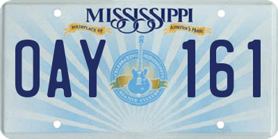 MS license plate OAY161