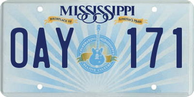MS license plate OAY171