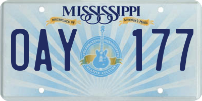 MS license plate OAY177