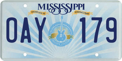 MS license plate OAY179
