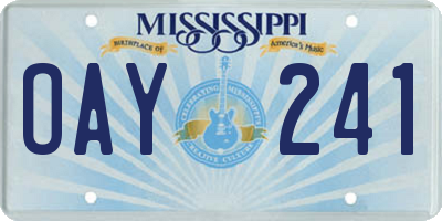 MS license plate OAY241