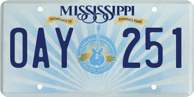 MS license plate OAY251